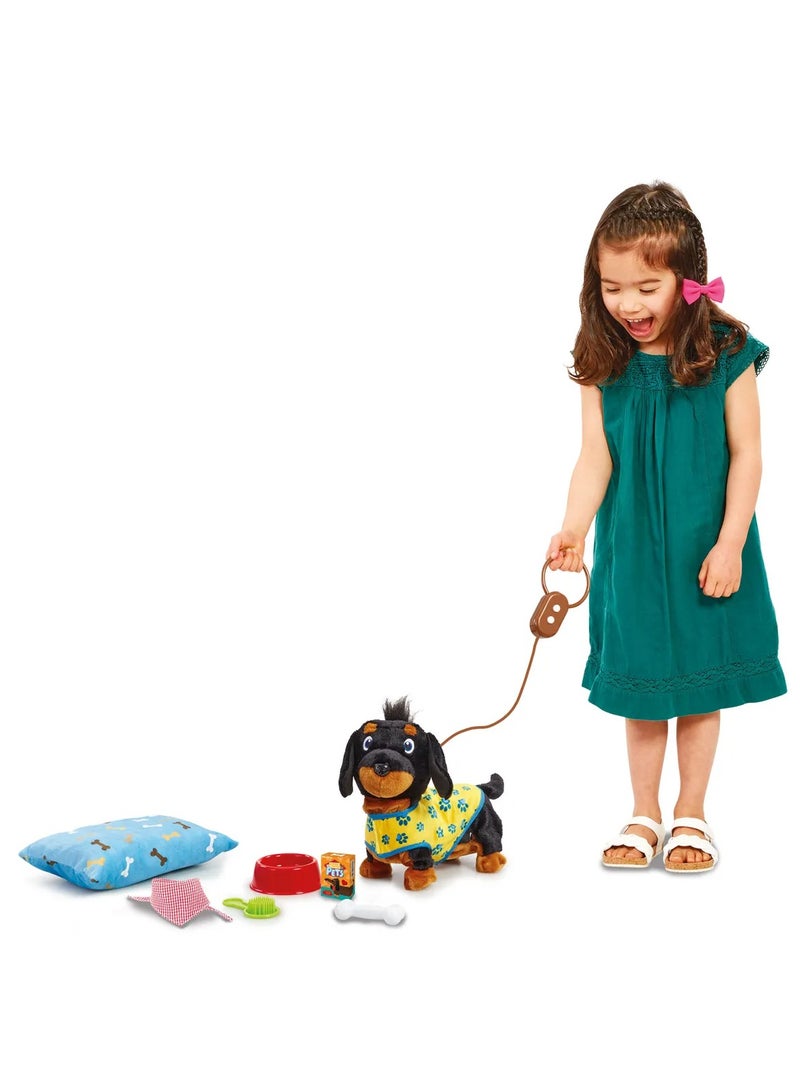 ADDO Addo Pitter Patter Wiggle Jiggle Dachshund Deluxe, Battery Operated | Soft Toy | Interactive Plush Toy | Snuggling Plush Pet |Gift for Kids and Toddlers  - Image 2
