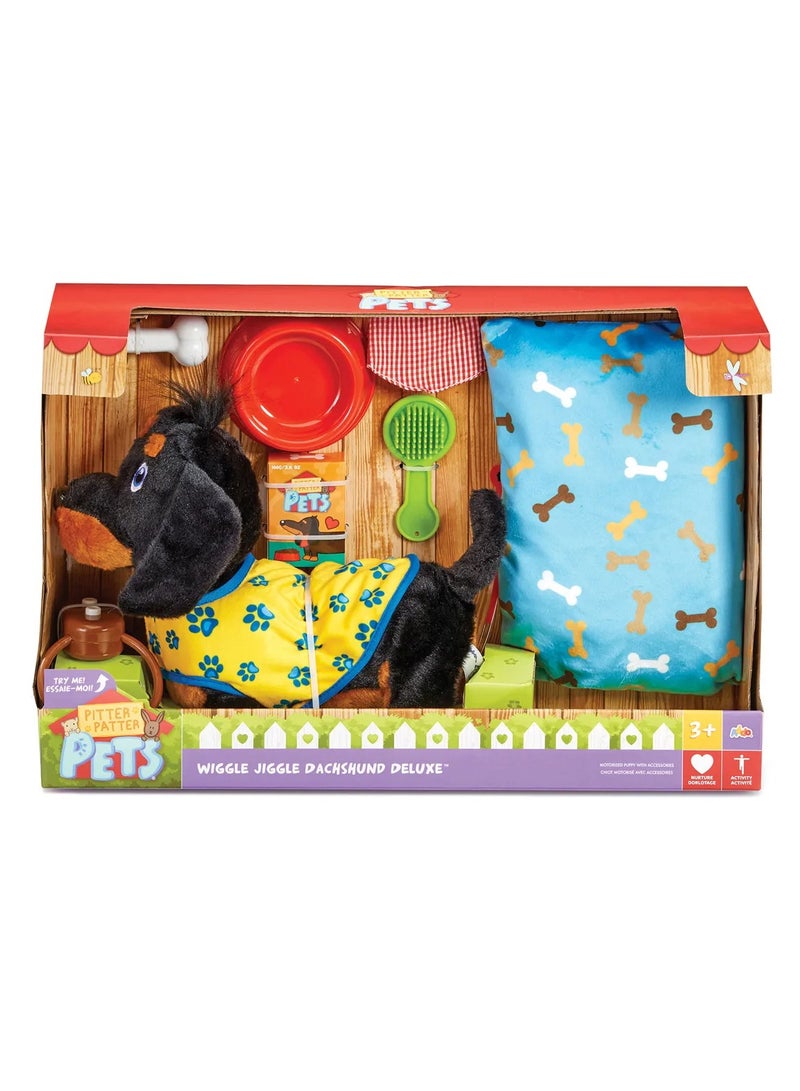 ADDO Addo Pitter Patter Wiggle Jiggle Dachshund Deluxe, Battery Operated | Soft Toy | Interactive Plush Toy | Snuggling Plush Pet |Gift for Kids and Toddlers  - Image 3
