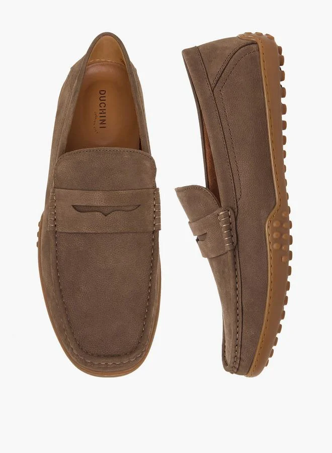 DUCHINI Men Slip-On Leather Loafers
