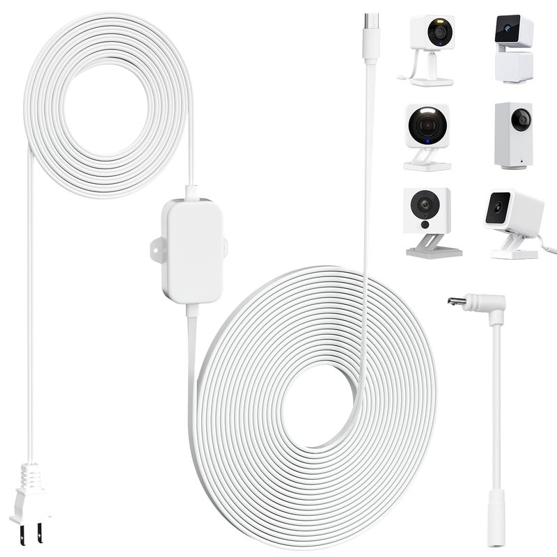 UYODM 13Ft/4m Outdoor Power Adapter for Wyze Cam Pan v3, Wyze Cam V4, Wyze OG, Wyze Cam v3 and v3 Pro, No Need for a Charging Head, Suitable for Indoor and Outdoor Use, IP67 Waterproof - Image 1