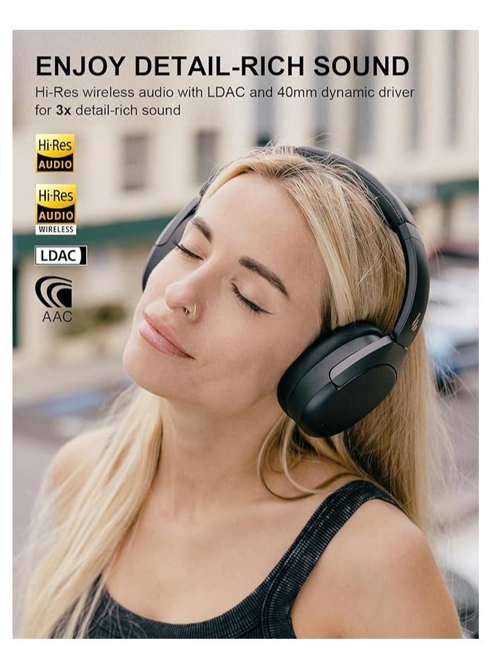 اديفير W830NB -45dB سماعات رأس لاسلكية فوق الأذن مع بلوتوث 5.4، 94 ساعة وقت تشغيل، ترميز AAC و LDAC، دقة عالية، صوت مكاني، شحن سريع، اتصال متعدد النقاط، وزن 267 جرام ملائم للارتداء - Image 2