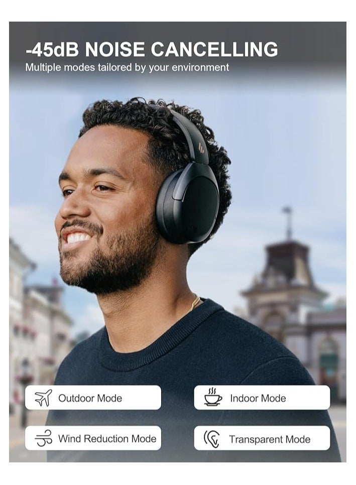 اديفير W830NB -45dB سماعات رأس لاسلكية فوق الأذن مع بلوتوث 5.4، 94 ساعة وقت تشغيل، ترميز AAC و LDAC، دقة عالية، صوت مكاني، شحن سريع، اتصال متعدد النقاط، وزن 267 جرام ملائم للارتداء - Image 3