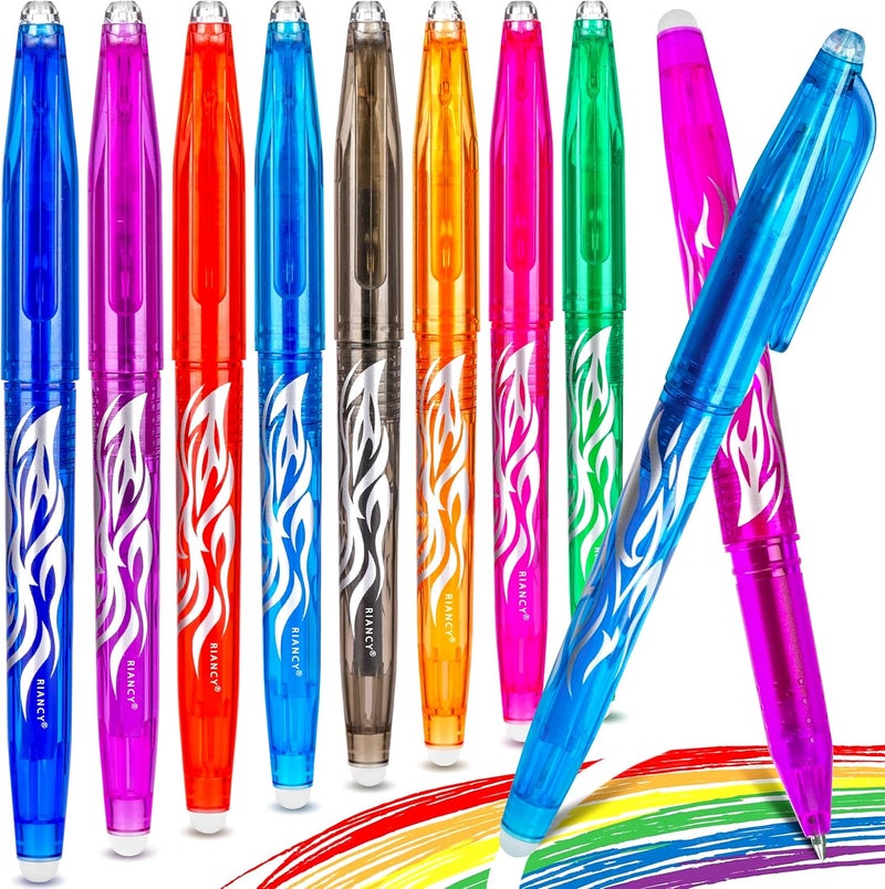 RIANCY Erasable Pens Erasable multicolored Gel Ink Rolling Ball Extra Fine point Smooth Writing 0.7mm pens with Eraser For Students Classroom Teacher Office Stationary School Supplies Gifts(8colors) - Image 1