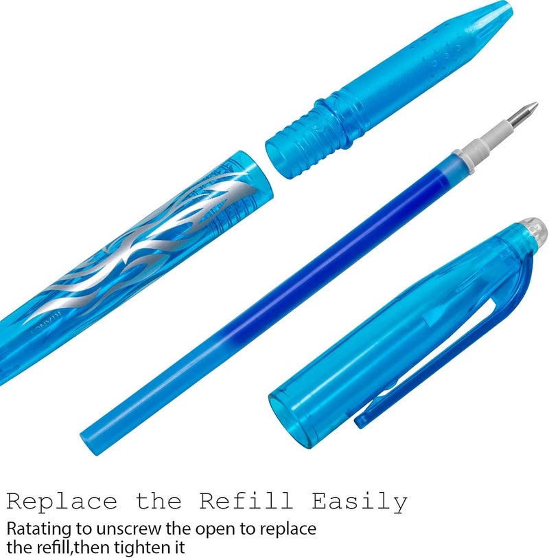 RIANCY Erasable Pens Erasable multicolored Gel Ink Rolling Ball Extra Fine point Smooth Writing 0.7mm pens with Eraser For Students Classroom Teacher Office Stationary School Supplies Gifts(8colors) - Image 3