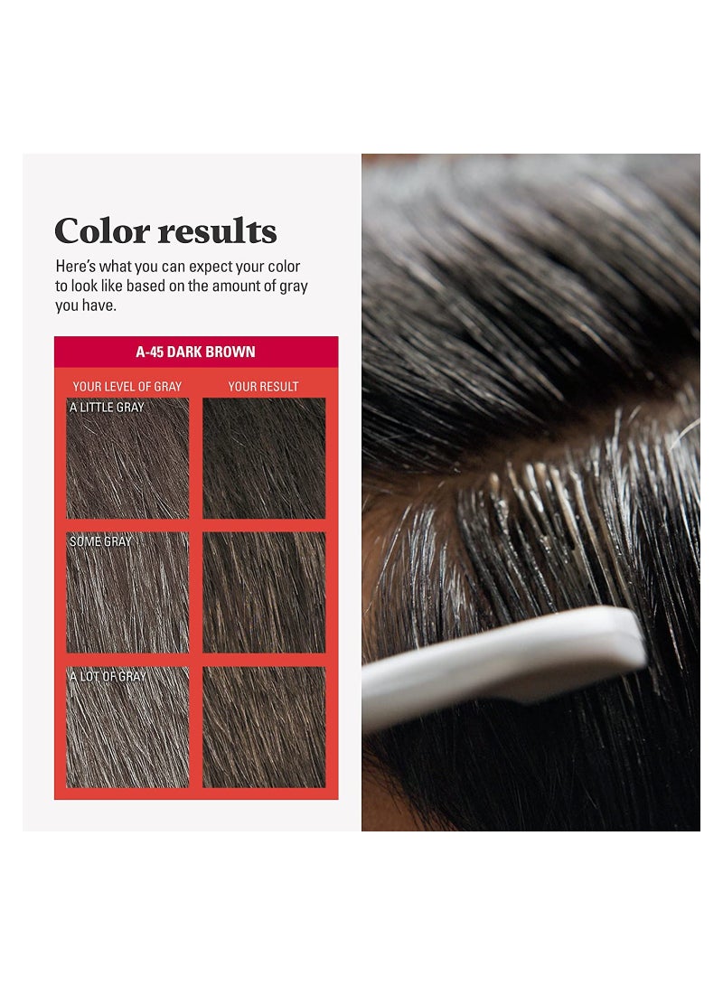 Just For Men Just For Men Easy Comb-In Color , Gray Hair Coloring for Men with Comb Applicator Included, Easy No Mix Application - Dark Brown, A-45 - Image 3