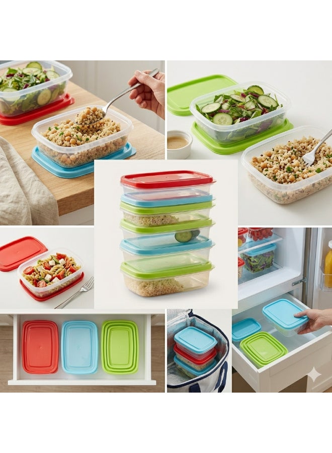 Hope 6 Pack Small Food Storage Containers with Lids, 8oz/250ml Mini Plastic Containers, Reusable Leakproof Airtight Snack Boxes for Meal Prep and Lunch, Microwave and Freezer Safe - Image 5