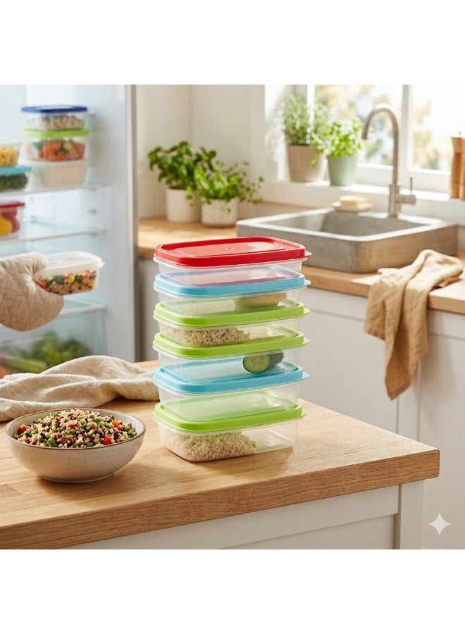 Hope 6 Pack Small Food Storage Containers with Lids, 8oz/250ml Mini Plastic Containers, Reusable Leakproof Airtight Snack Boxes for Meal Prep and Lunch, Microwave and Freezer Safe - Image 1