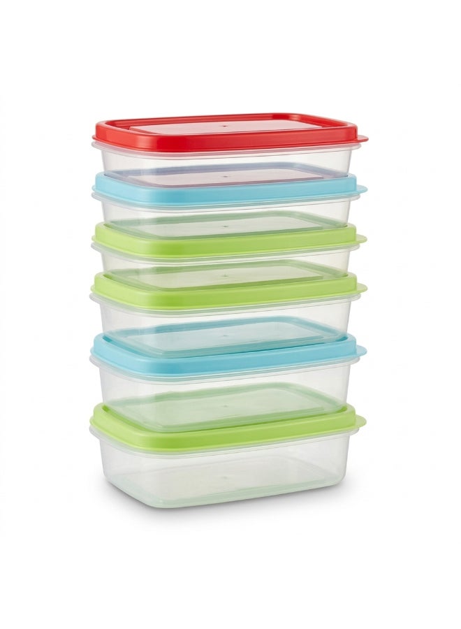 Hope 6 Pack Small Food Storage Containers with Lids, 8oz/250ml Mini Plastic Containers, Reusable Leakproof Airtight Snack Boxes for Meal Prep and Lunch, Microwave and Freezer Safe - Image 2