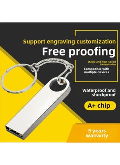 Generic U Disk LOGO Brand Lettering Metal Waterproof U Disk Enterprise Gift U Disk Usb 3.0u Disk Car Music-Color:Golden-USB2.0-Capacity:512MB  - Image 1