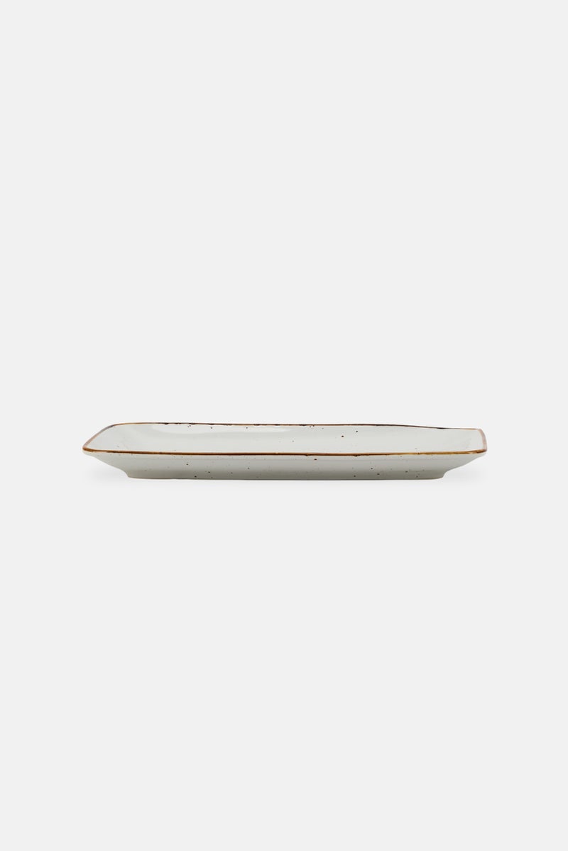 Muy Mucho Porcelain Rectangular Plate, White - Image 1