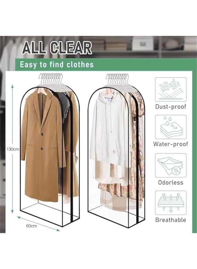 HOOKOR 2 Packs Garment Bag, 51 Clear Garment Bags, Clear Garment Clothes Cover Protector, Plastic Garment Storage Protector for Closet Storage Hanging Clothes, Shirts, Coats, Dresses  - Image 2
