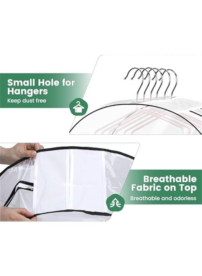 HOOKOR 2 Packs Garment Bag, 51 Clear Garment Bags, Clear Garment Clothes Cover Protector, Plastic Garment Storage Protector for Closet Storage Hanging Clothes, Shirts, Coats, Dresses  - Image 3