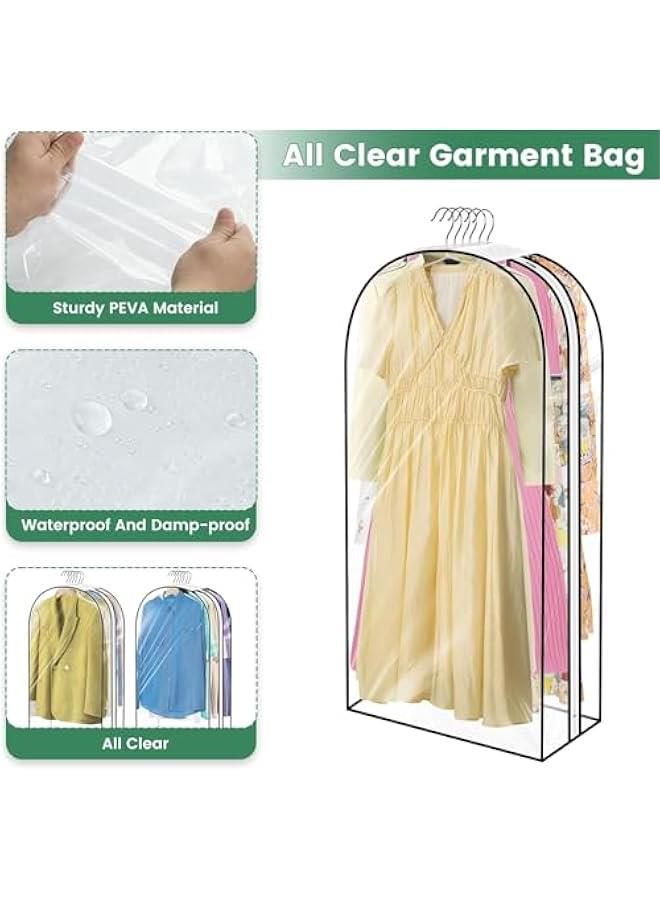 HOOKOR 2 Packs Garment Bag, 51 Clear Garment Bags, Clear Garment Clothes Cover Protector, Plastic Garment Storage Protector for Closet Storage Hanging Clothes, Shirts, Coats, Dresses  - Image 4
