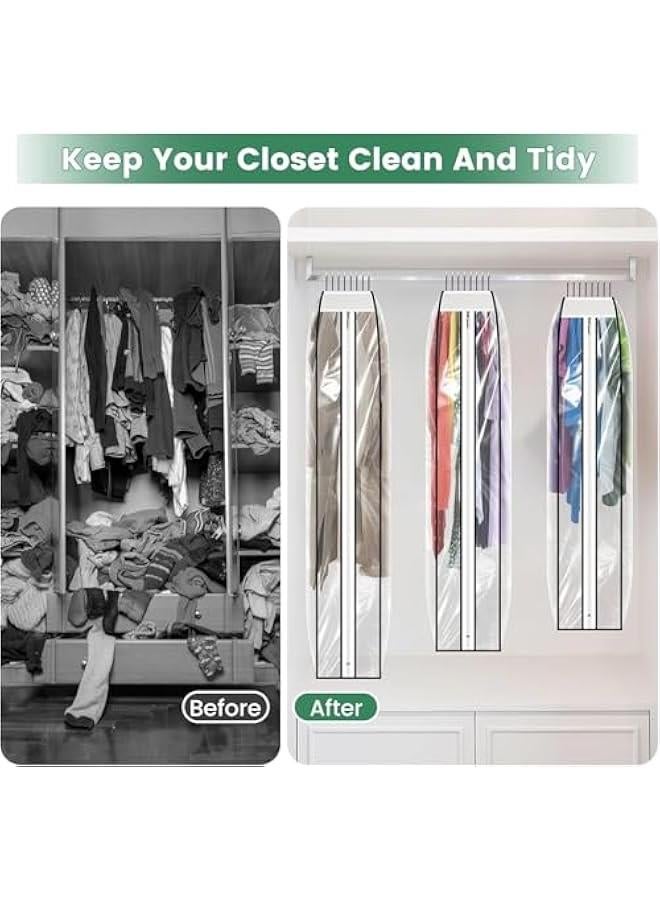 HOOKOR 2 Packs Garment Bag, 51 Clear Garment Bags, Clear Garment Clothes Cover Protector, Plastic Garment Storage Protector for Closet Storage Hanging Clothes, Shirts, Coats, Dresses  - Image 5
