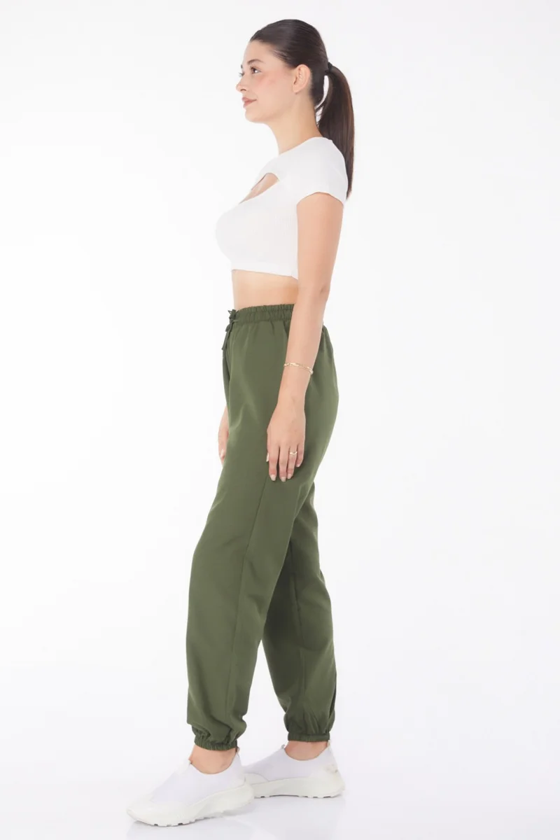 Tofisa Plain Mid Women's Khaki Trousers - 13207