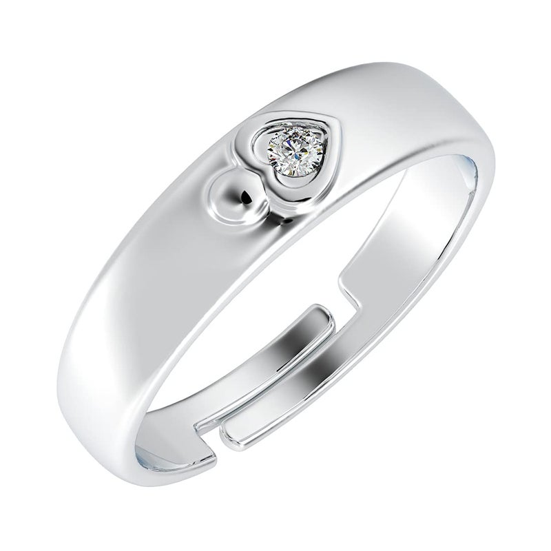 CLARA Pure 925 Sterling Silver Nario Adjustable Ring |Gift for Men and Boys | Partial Matte Finish - Image 1