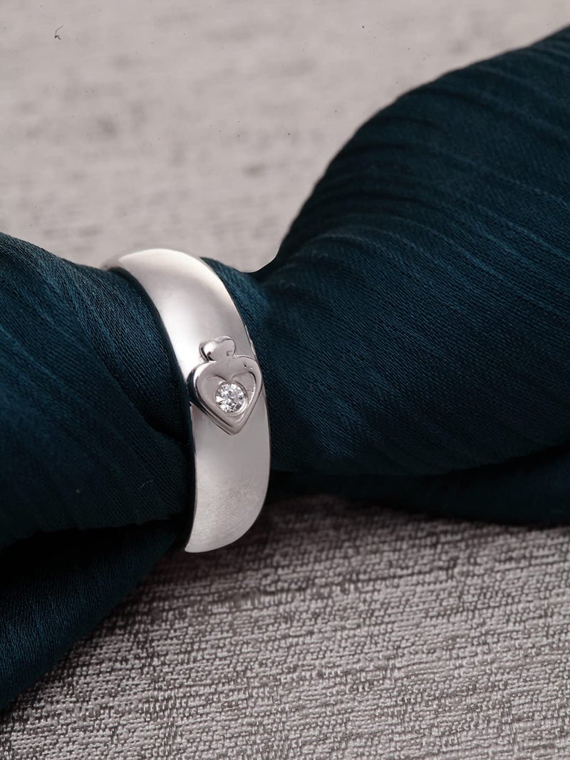CLARA Pure 925 Sterling Silver Nario Adjustable Ring |Gift for Men and Boys | Partial Matte Finish - Image 2