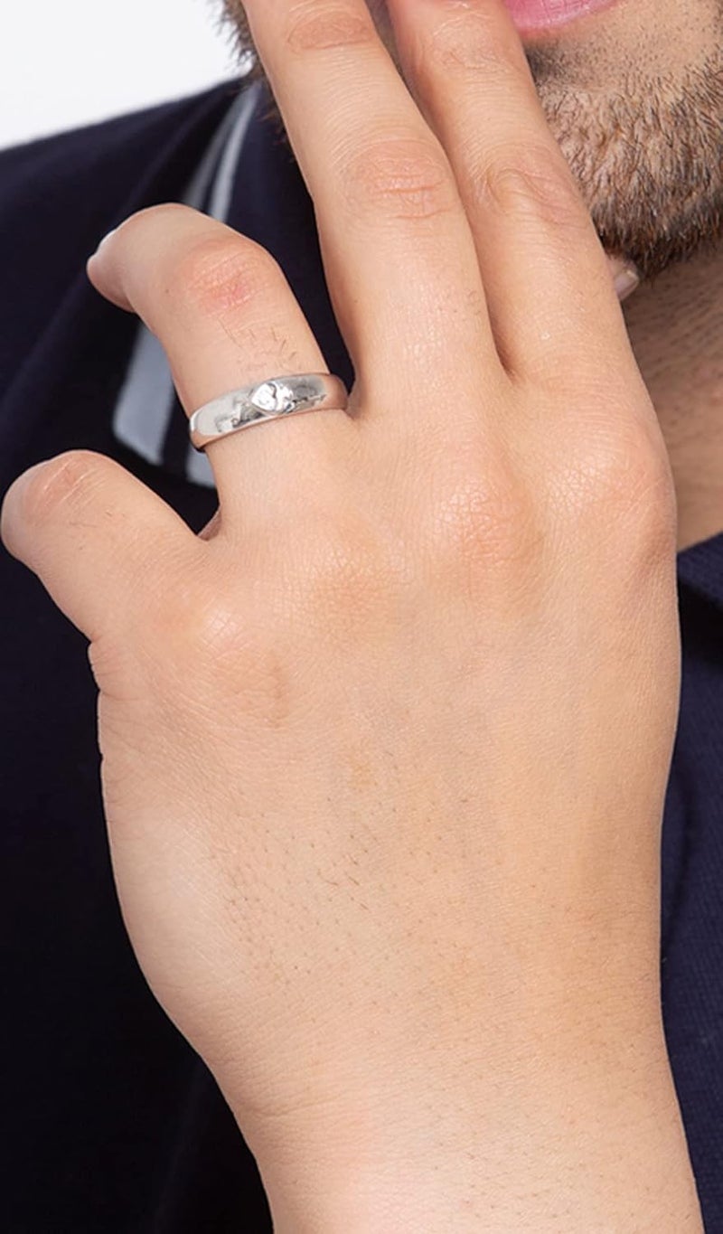 CLARA Pure 925 Sterling Silver Nario Adjustable Ring |Gift for Men and Boys | Partial Matte Finish - Image 4