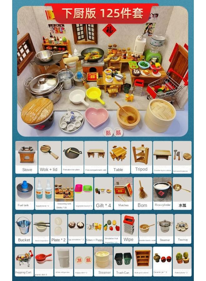 Bluejw Shake The Sound Of Brushed Rice Cake Shake The Sound Of Live Rice Cake Mini Kitchenette Real Cooking Kitchen Creative Food Play Creative Gift - Image 1