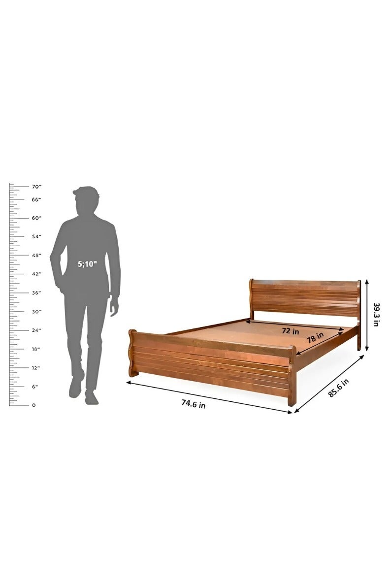 ROYALOAK NewYork King Size Solid Wood Bed Modern Design Strong Sturdy Base Durable Wooden Bed for Bedroom - Image 3