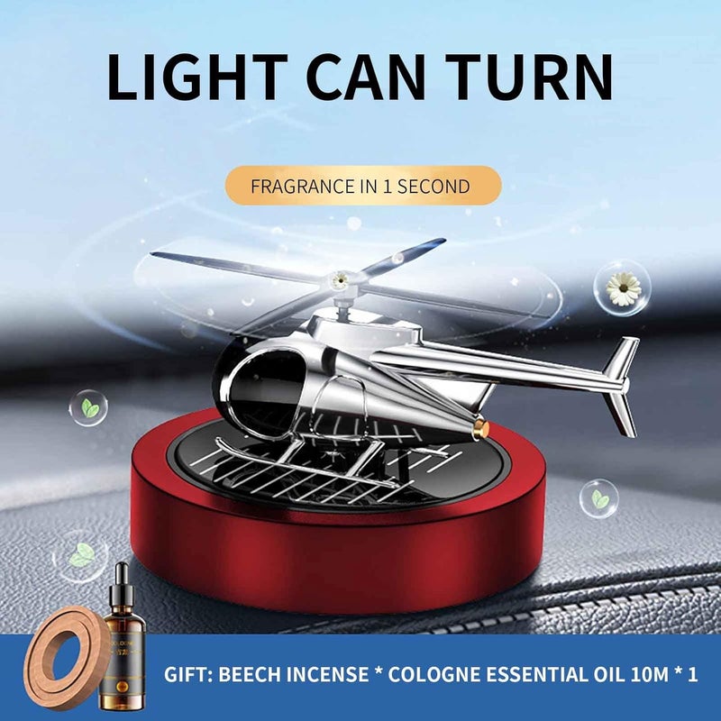 cheekyglo Solar Helicopter Car Aromatherapy Decor, Solar Energy Rotating Helicopter Design Aromatherapy Diffuser Car Air Freshener Essential Oil Diffuser Small Aromatherapy for Car Office - Image 4