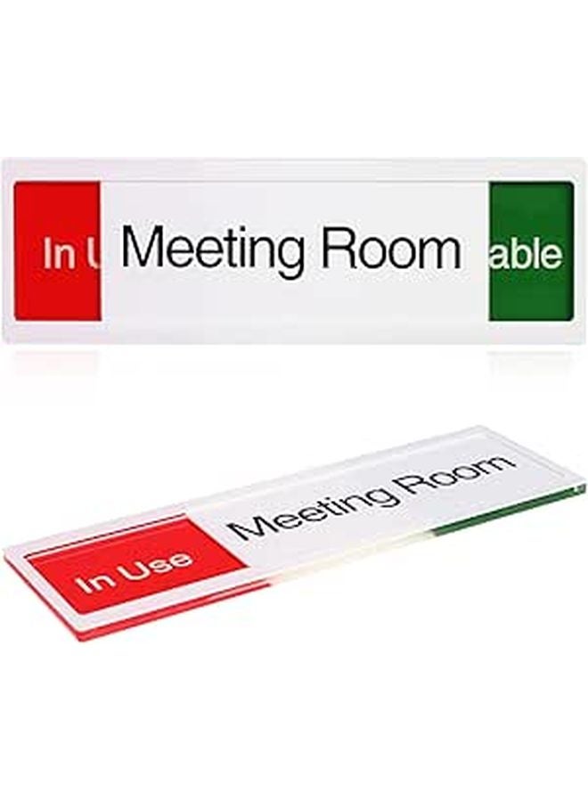 Acrylic Sliding Door Sign Meeting In Progress Vacant Occupied Office Conference Room Privacy Indicator - Image 1