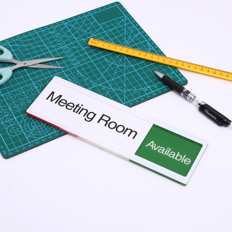 Acrylic Sliding Door Sign Meeting In Progress Vacant Occupied Office Conference Room Privacy Indicator - Image 5
