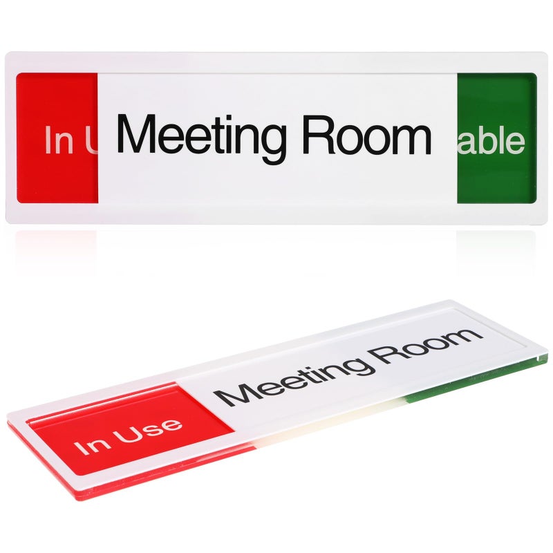 Acrylic Sliding Door Sign Meeting In Progress Vacant Occupied Office Conference Room Privacy Indicator - Image 2