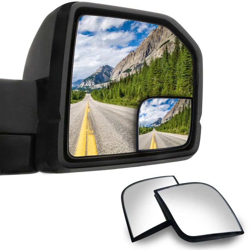 VrooeCoe Convex Stick On Custom Fitted Blind Spot Mirrors Compatible With 2015-2020 Ford F150 F-150- Engineered to Provide A Wider View - Image 1