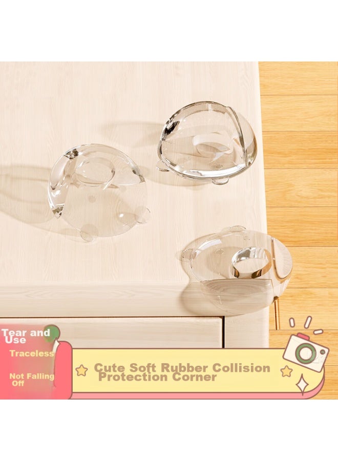 Bao Shi Baoshi Transparent Corner Guards , Table Corner Anti-collision Protectors, Thickened Three-sided Protective Covers, Anti-p, Bear Design - Image 1