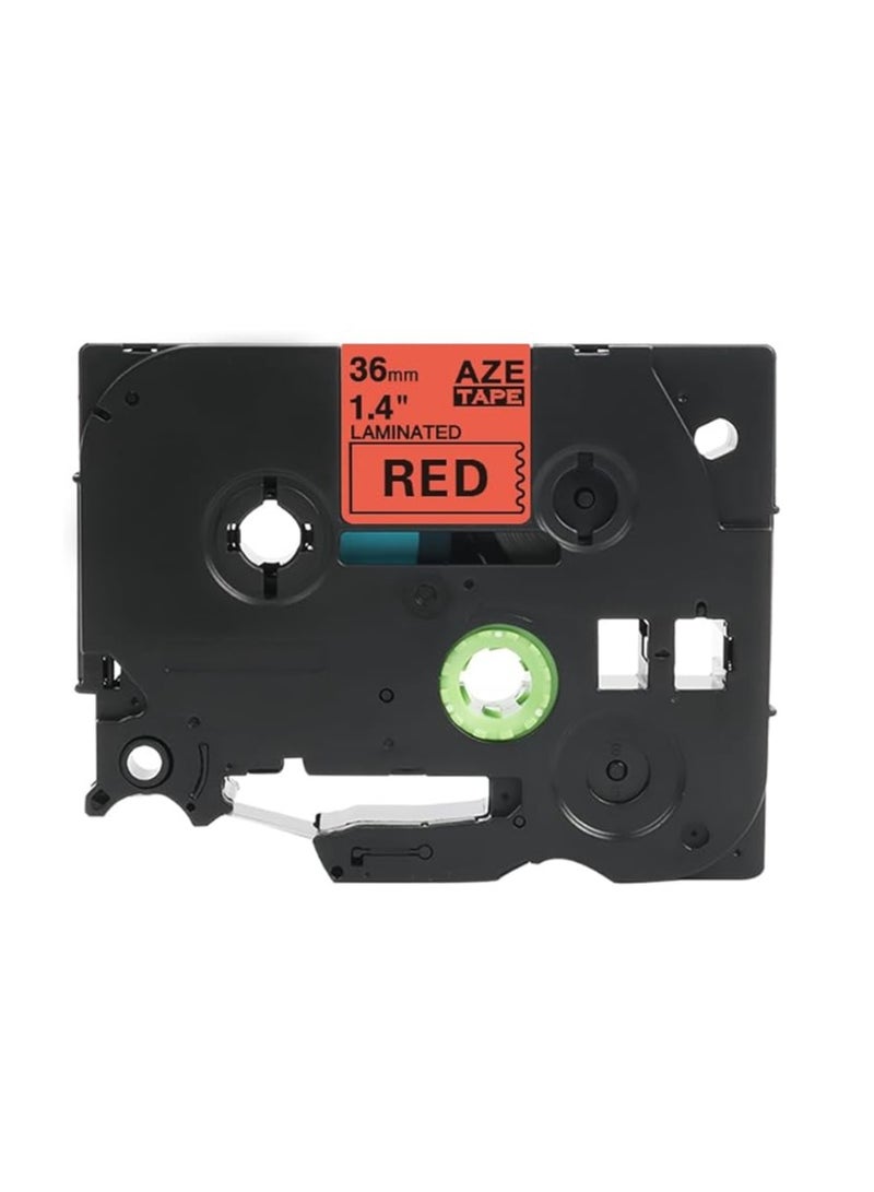 Terabyte 36 mm x 8 meter Compatible TZe Label Tape Cartridge for P-Touch Label Printers… (Black on Red) - Image 2