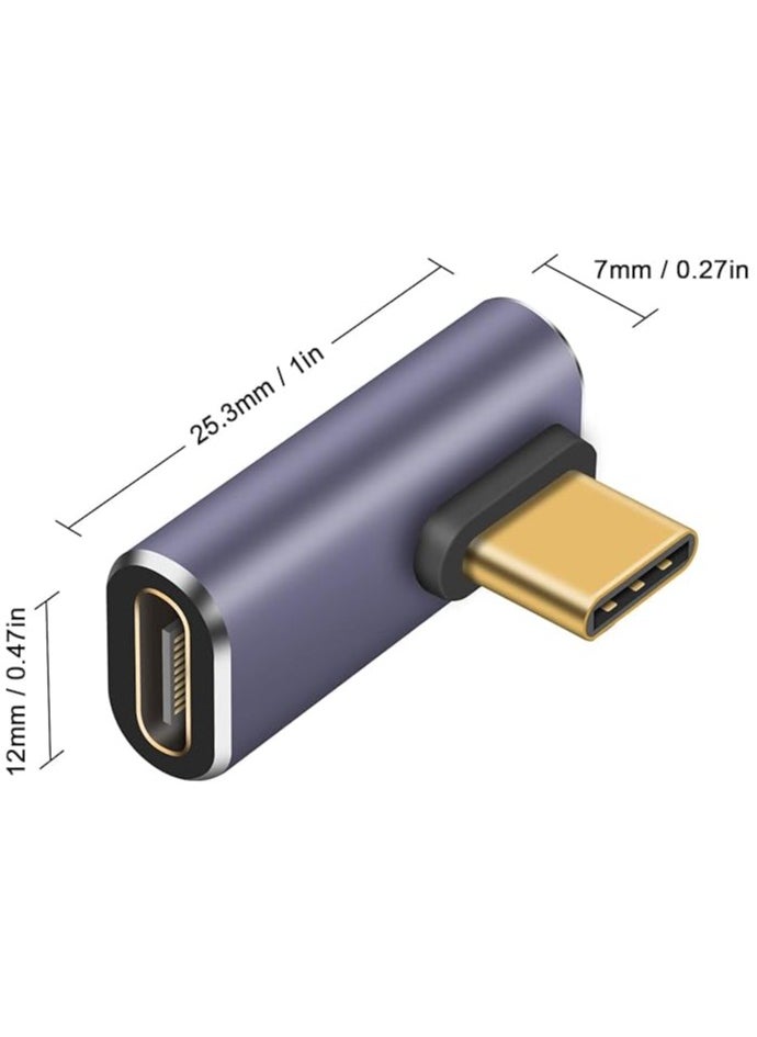 erorex USB C Right Angle Adapter for USB 4 Cable, 40Gbps USB 4 Cable Adapter, 90 Degree USB C Adapter Support 8K@60Hz Video Display 100W PD for Thunderbolt 4/3, USB C, HUB, Docking, Tablet, 2pack  - Image 2
