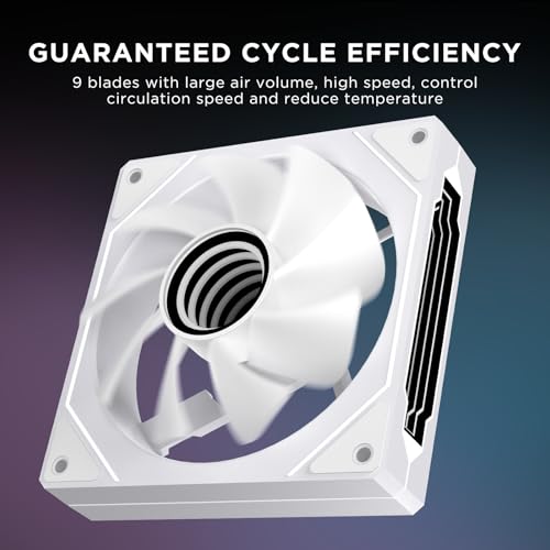 Jungle Leopard Prism4 Pro X3 120mm ARGB Reverse Case Fans,Infinity Mirror RGB Light Effect 5V 3PIN Motherboard Light Sync 800~1800RPM PWM PC Fan Suitable for Computer Case(Triple Pack White) - Image 4