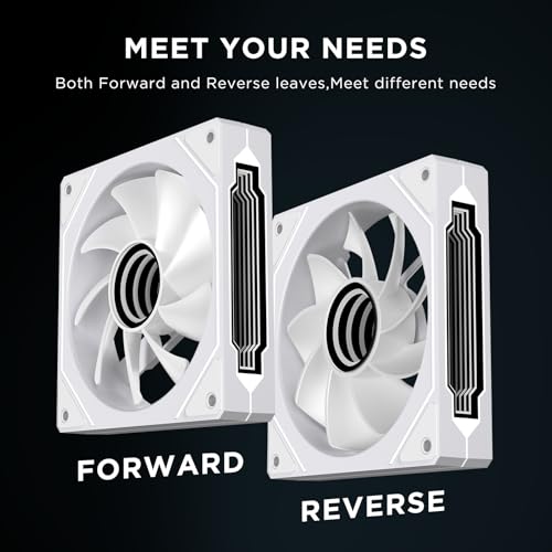 Jungle Leopard Prism4 Pro X3 120mm ARGB Reverse Case Fans,Infinity Mirror RGB Light Effect 5V 3PIN Motherboard Light Sync 800~1800RPM PWM PC Fan Suitable for Computer Case(Triple Pack White) - Image 5