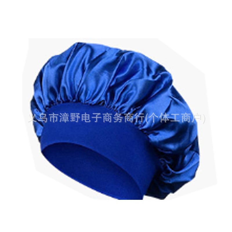 Export Wide-Brimmed Elastic Hair Care Cap High-Elasticity Hat Beauty Salon Anti-Care Satin Nightcap Shower Cap - Image 5
