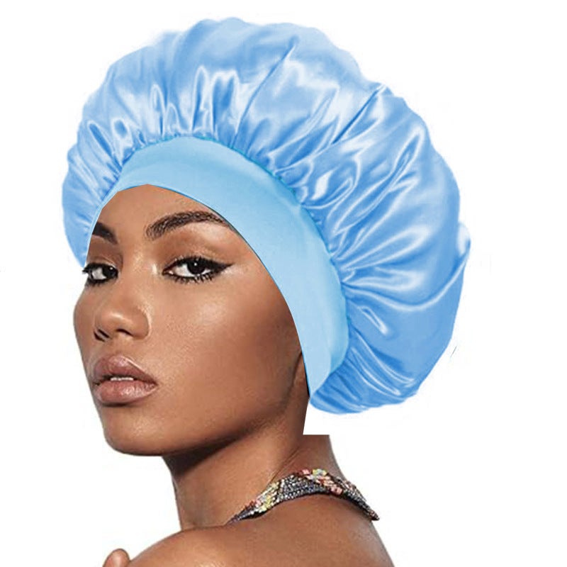 Export Wide-Brimmed Elastic Hair Care Cap High-Elasticity Hat Beauty Salon Anti-Care Satin Nightcap Shower Cap - Image 3