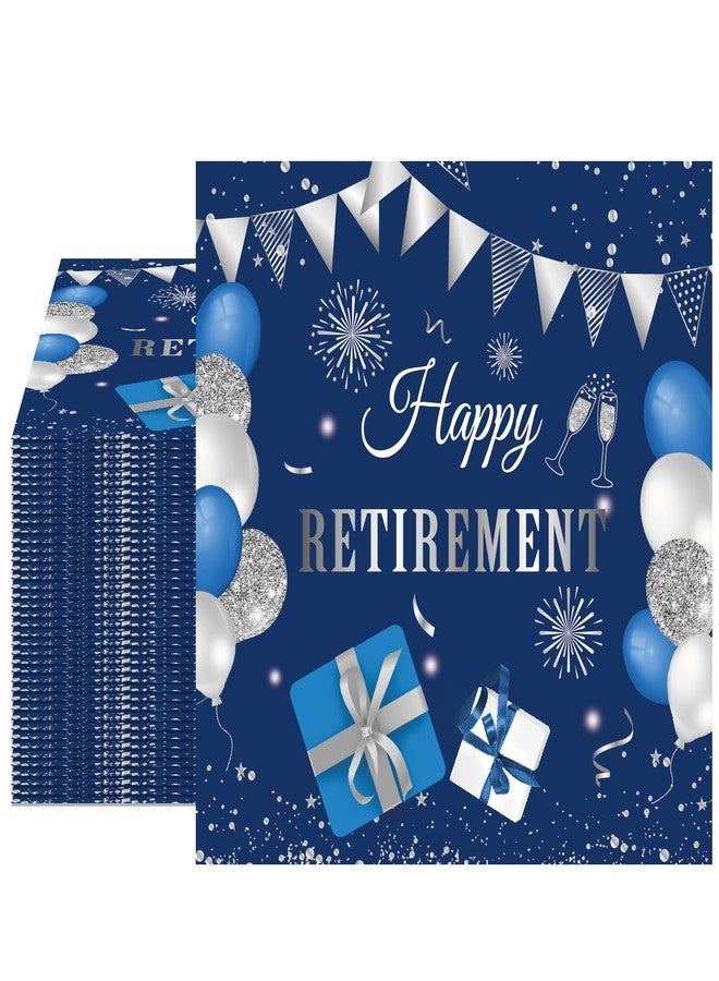 HiToJY 40 PCS Happy Retirement Party Decorations for Men Women Blue and Silver Retirement Napkins for Men Woman Farewell Party Decorations Supplies - Image 1