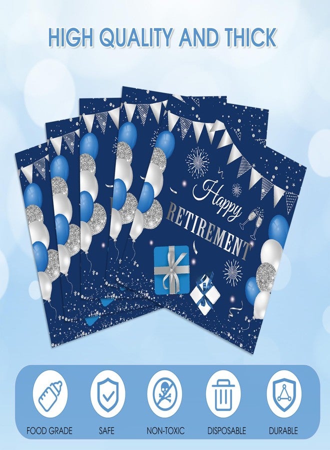 HiToJY 40 PCS Happy Retirement Party Decorations for Men Women Blue and Silver Retirement Napkins for Men Woman Farewell Party Decorations Supplies - Image 3