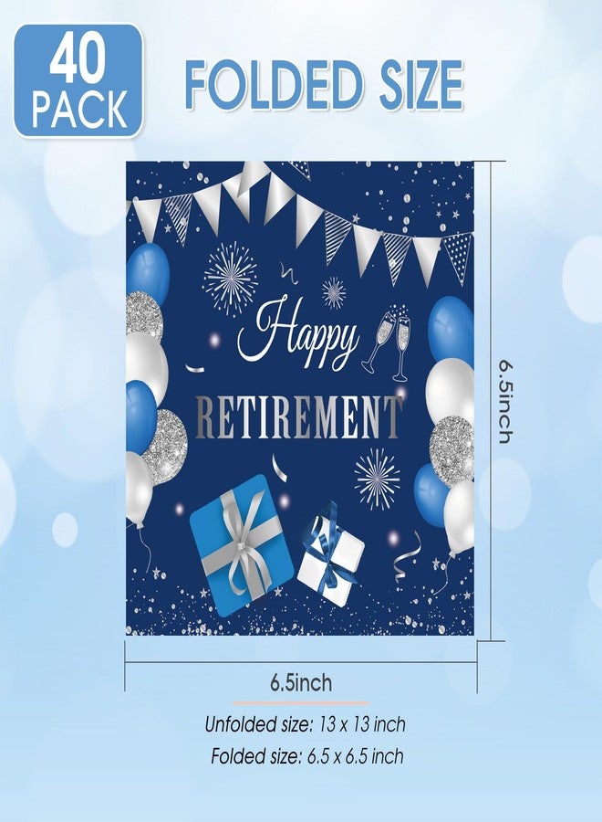 HiToJY 40 PCS Happy Retirement Party Decorations for Men Women Blue and Silver Retirement Napkins for Men Woman Farewell Party Decorations Supplies - Image 2