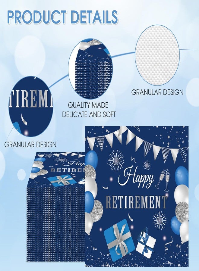 HiToJY 40 PCS Happy Retirement Party Decorations for Men Women Blue and Silver Retirement Napkins for Men Woman Farewell Party Decorations Supplies - Image 4