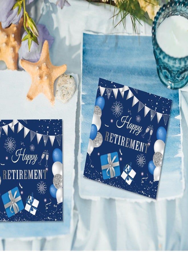 HiToJY 40 PCS Happy Retirement Party Decorations for Men Women Blue and Silver Retirement Napkins for Men Woman Farewell Party Decorations Supplies - Image 5