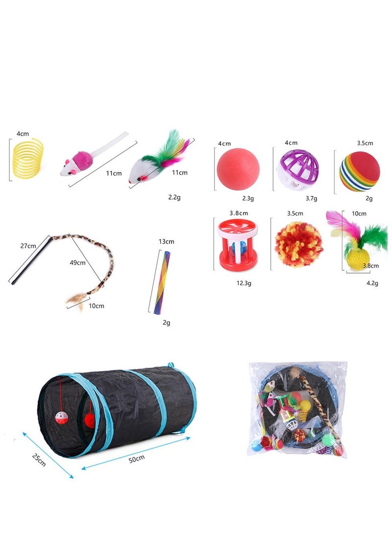 ديو كينج مجموعة ألعاب قطط نهائية 22 قطعة مع نفق قابل للطي | ألعاب قطط تفاعلية للعب المستمر وتخفيف الملل - Image 3