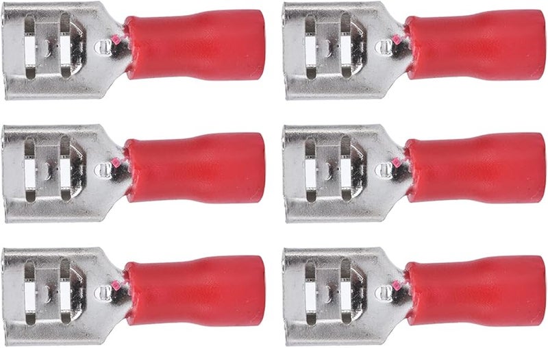 موصل سباد أحمر أنثوي 100 قطعة FDD2250 مع غطاء عازل لكابل من 1.5 إلى 2.5 مم - Image 1
