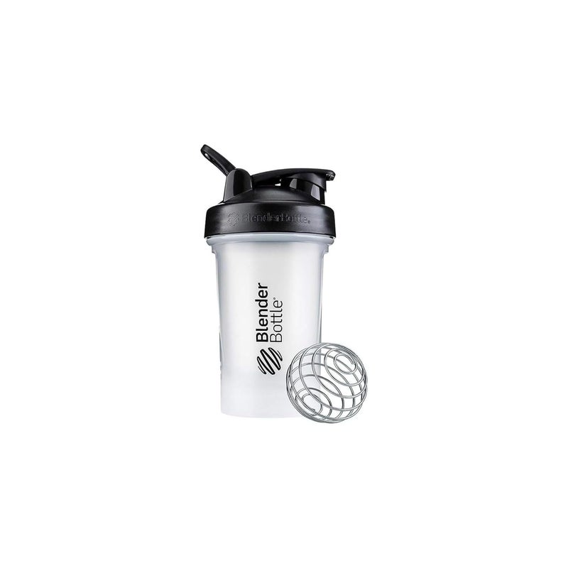 BlenderBottle زجاجة خلط بلندر بوتل كلاسيك V2 مثالية لخلطات البروتين وما قبل التمرين، سعة 20 أونصة، شفافة/سوداء - Image 1