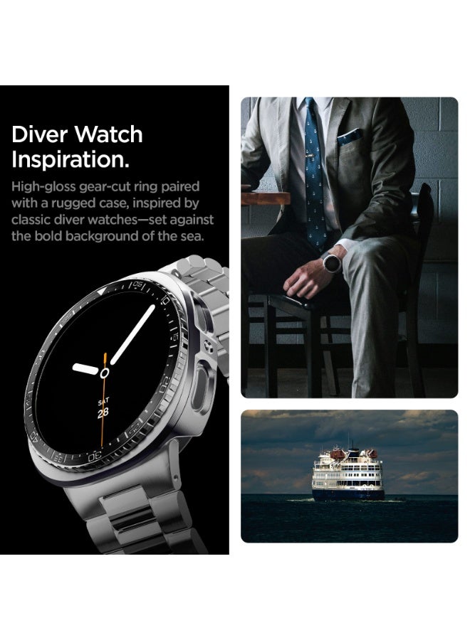 Spigen Bezel Tune Pro (Diver) for Samsung Galaxy Watch 8 44mm Bezel Ring Protector with Case (2025) - Black - Image 5