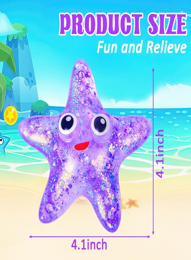 AiSiXin Squishy Starfish Stress Ball for Adults and Kids - Sugar Ball Sensory Fidget Toy, Slow Rise Malt Squeeze Toy, Party Favors (Purple) - Image 3