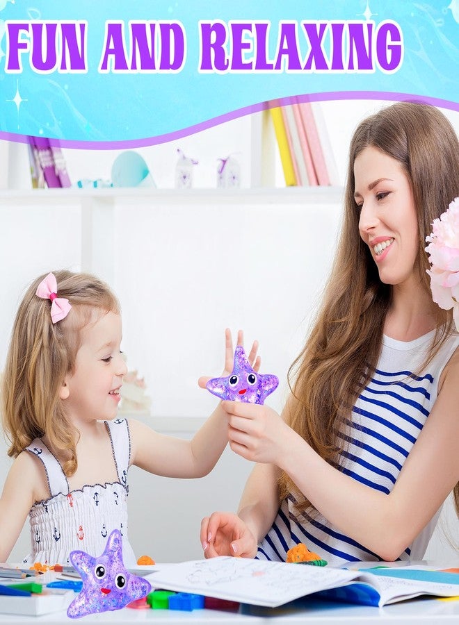 AiSiXin Squishy Starfish Stress Ball for Adults and Kids - Sugar Ball Sensory Fidget Toy, Slow Rise Malt Squeeze Toy, Party Favors (Purple) - Image 5