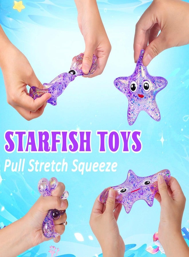 AiSiXin Squishy Starfish Stress Ball for Adults and Kids - Sugar Ball Sensory Fidget Toy, Slow Rise Malt Squeeze Toy, Party Favors (Purple) - Image 2