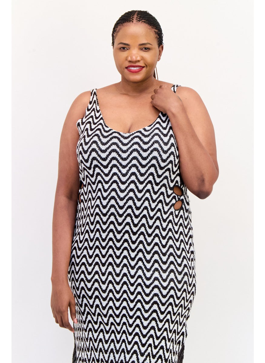 H&M Women Knitted Midi Dress, Multicolor  - Image 3