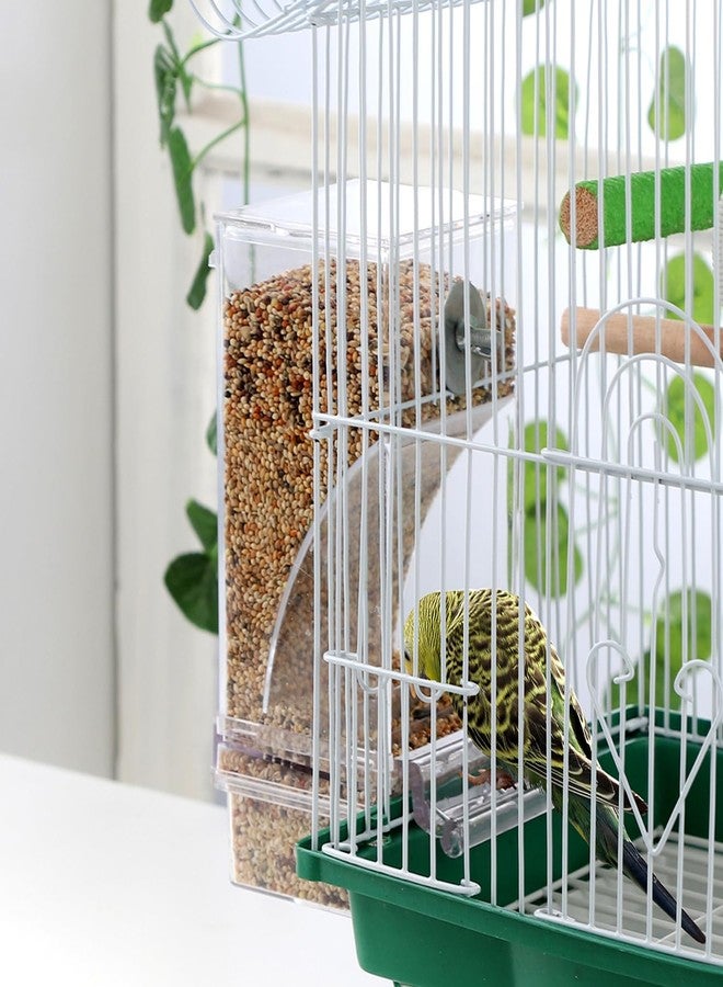 IBWell No Mess Automatic Bird Feeder for Cage - Parrot Feeder Inside Cage With Clear Perch and Acrylic Seed Food Container - Image 5